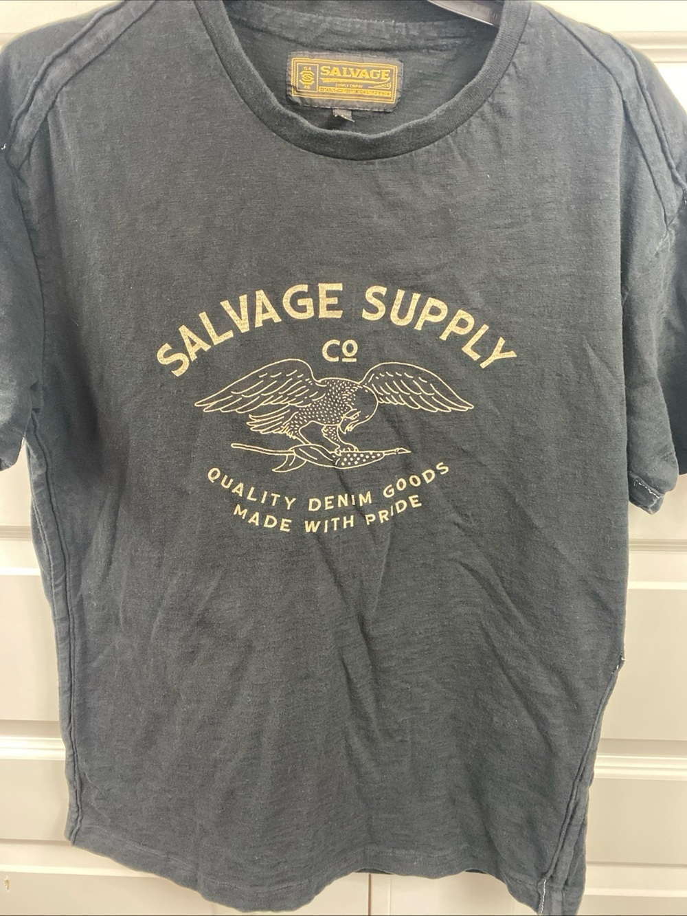 Salvage Supply Co Graphic T Shirt Large Eagle Print 100% Cotton Thick Hem 54/46